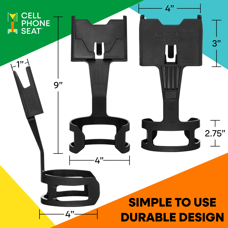 Cell Phone Seat has a simple to use, durable design and is the perfect cup holder phone mount