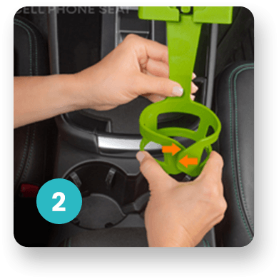 Rings can overlap Cup holder phone mount