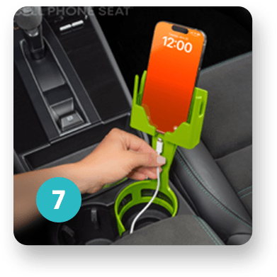 Cup holder phone mount doesn't block your charging cable